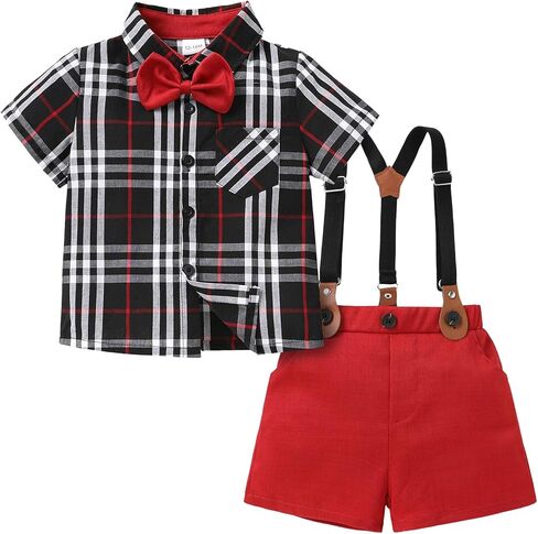 JEELLIGULAR Toddler Formal Outfit Boy Baby Suit for Summer Shirts Shorts Clothes Set in Saudi Arabia