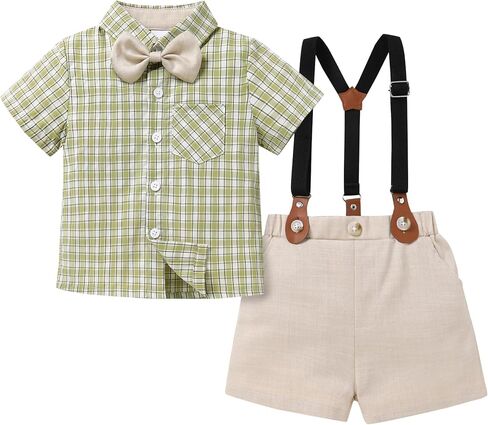 JEELLIGULAR Toddler Formal Outfit Boy Baby Suit for Summer Shirts Shorts Clothes Set in Saudi Arabia