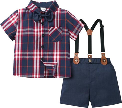 JEELLIGULAR Toddler Formal Outfit Boy Baby Suit for Summer Shirts Shorts Clothes Set in Saudi Arabia