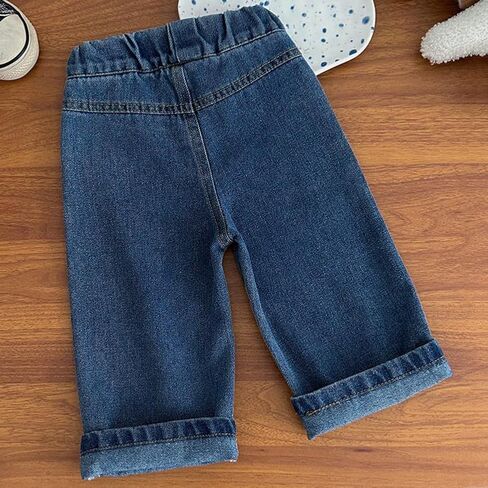 Infant Toddler Boys Girls Ripped Denim Pant Loose Casual Straight Leg Frayed Jean, Spring Fall Clothing, Durable Pants in Kuwait