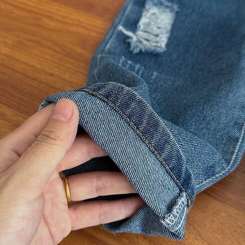 Infant Toddler Boys Girls Ripped Denim Pant Loose Casual Straight Leg Frayed Jean, Spring Fall Clothing, Durable Pants in Kuwait