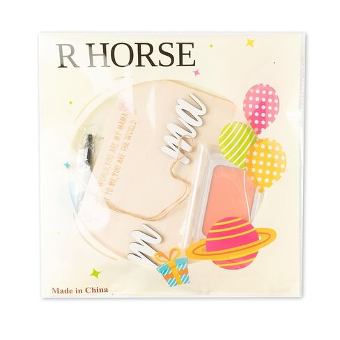 R HORSE 3D عيد الأم الأول الطفل DIY بصمة اليد معلقة الفن علامة، خشبية بصمة الفن الحرفية علامة من الطفل، هدية عيد الأم الأولى لأمي من ابنة أو ابن الذاكرة تذكار الحرف ديكور الحائط in Kuwait