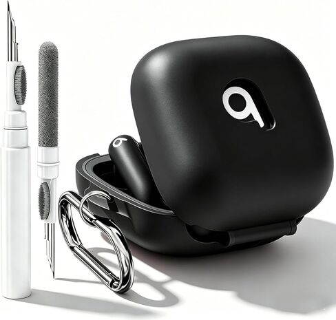 بالنسبة إلى Beats Powerbeats Pro 2 Case مع طقم نظافة 2025 ، علبة السيليكون الناعمة لغطاء واقي جديد لتغطية PowerBeat Pro2 مع سلسلة مفاتيح ، وقلم تنظيف لسماعات الأذن Powerbeat ، Jet Black in Saudi Arabia