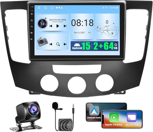 4+64GB Android 15 Car Radio for Hyundai Sonata 2009 2010 (Manual A/C) Wireless Carplay Android Auto, 9" 1280 * 720P in-Cell Screen WiFi, Backlit Buttons, Bluetooth, GPS, Backup Camera, MIC in Saudi Arabia