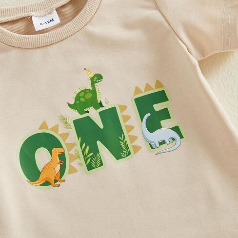 Kaipiclos Baby Boy First Birthday Outfit Dinosaur One Year Old 1st Birthday Boy Shirt Short Sleeve Tops Shorts Summer Clothes in Saudi Arabia
