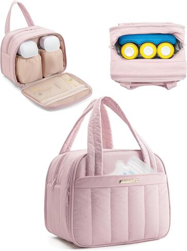 Quilted Wearable Breast Pump Bag with Cooler Compartment, Wearable Pump Case Compatible with Momcozy and Most Brand Hands-Free Breast Pumps, Black in Saudi Arabia