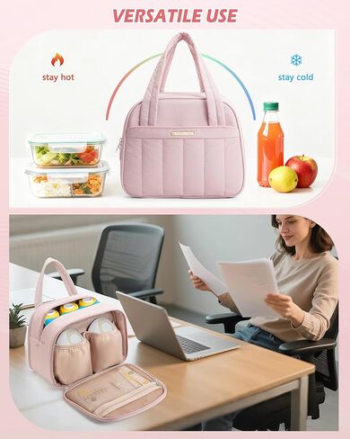 Quilted Wearable Breast Pump Bag with Cooler Compartment, Wearable Pump Case Compatible with Momcozy and Most Brand Hands-Free Breast Pumps, Black in Saudi Arabia