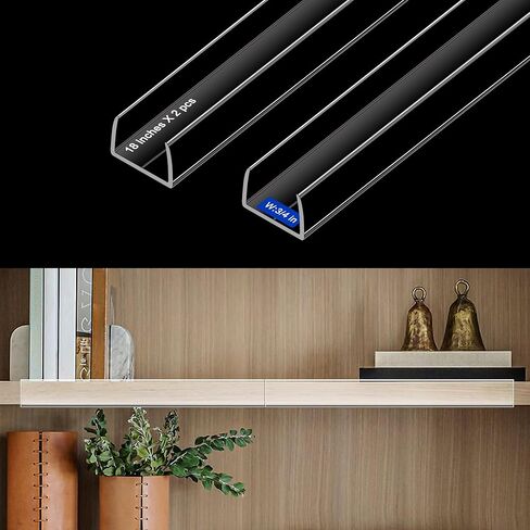 Full 18 Inches Unshortened Cabinet Door Protector, Clear Flexible Slip-On Edge Guard with Soft Rubber Groove, Trimable Cabinet Bumper for 3/4" Thick Doors, Anti-Wear Anti-Chip, 2 Pack in Kuwait