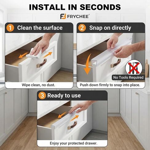 Full 18 Inches Unshortened Cabinet Door Protector, Clear Flexible Slip-On Edge Guard with Soft Rubber Groove, Trimable Cabinet Bumper for 3/4" Thick Doors, Anti-Wear Anti-Chip, 2 Pack in Kuwait