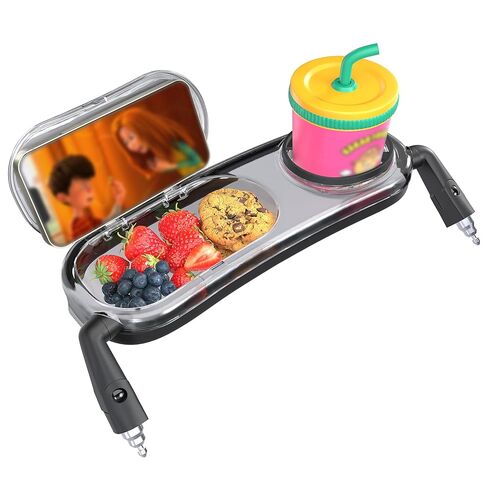 Snack Tray Compatible with UPPAbaby Vista V3/Vista V2/Vista/Cruz V3/Cruz V2/Cruz/RumbleSeat (V2,V2+,V3) Stroller Tray with Lid, Quick Attachment, Folds with Stroller, Dishwasher Safe, Patent Pending in Kuwait