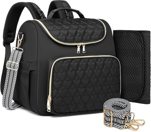 Diaper Bag Backpack with Portable Changing Pad, Large Wide-Open Baby Diaper Bag with Insulated Pockets and Stroller Straps for Boys Girls, Waterproof Travel Diaper Backpack for Mom, Khaki in Kuwait