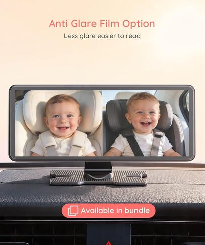 Babyvue Dual Car Camera Baby Monitor, 7.2" 1080P HD for 2 Kids, Split Screen with IR Night Vision, Easy Setup & Adjustable Brightness, Rear Facing View for Kids & Pet Safety in Kuwait