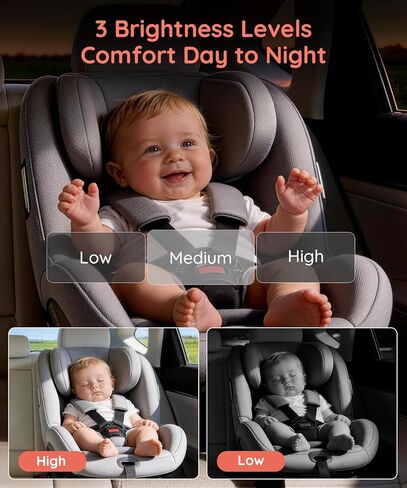 Babyvue Dual Car Camera Baby Monitor, 7.2" 1080P HD for 2 Kids, Split Screen with IR Night Vision, Easy Setup & Adjustable Brightness, Rear Facing View for Kids & Pet Safety in Kuwait