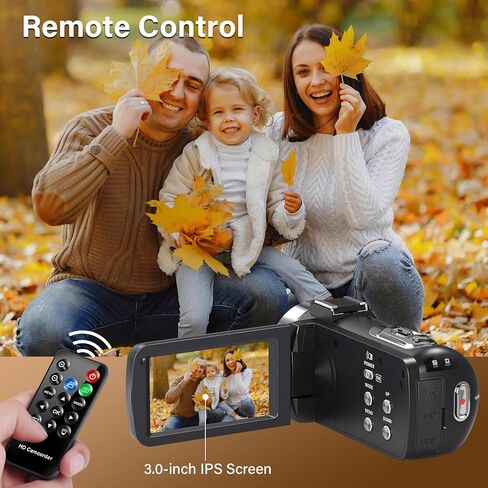 كاميرا فيديو كاميرا فيديو 4K HD 80MP كاميرا فيديو لليوتيوب IR للرؤية الليلية 18X تكبير رقمي 3.0 IPS شاشة مسجل فيديو مع بطاقة SD 32 جيجابايت، بطاريتان، جهاز تحكم عن بعد in Kuwait
