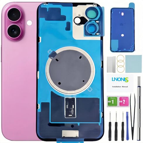 16 Plus Back Glass Replacement for iPhone 16 Plus Rear Back Cover Glass Waterproof and Camera Lens+Professional Repair Tool Kit (Ultramarine) in Kuwait