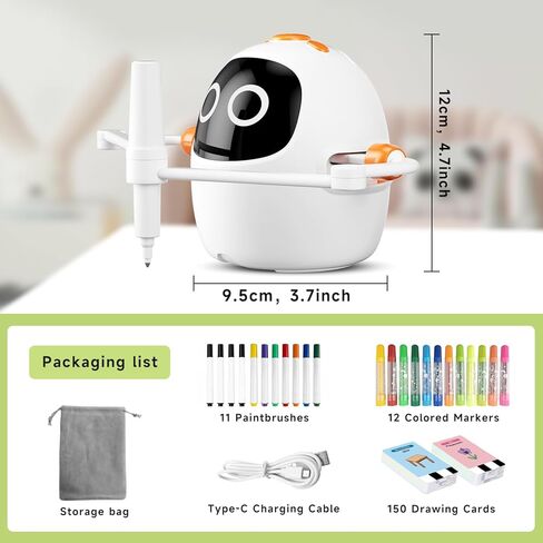 Drawing Robot for Kids, Montessori Painting Learning Toys, Voice Interactive Educational Drawing Machine with 220 Word Cards for 3 4 5 6 7 8 Year Old Boys Girls Gift in Kuwait