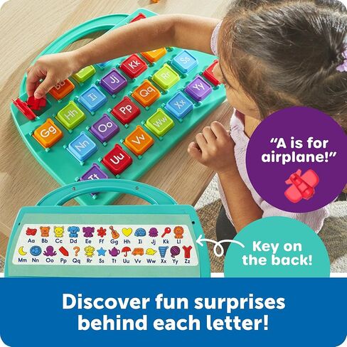 لوحة الحروف الأبجدية Lift-a-Letter من Learning Resources - ألعاب تعلم الحروف الأبجدية للأطفال الصغار، ألعاب تعليمية للأطفال الصغار للصوتيات والمهارات الحركية الدقيقة، والتعرف على الحروف وتطوير اللغة، لعبة ABC in Kuwait