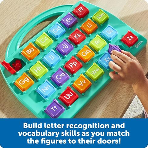 لوحة الحروف الأبجدية Lift-a-Letter من Learning Resources - ألعاب تعلم الحروف الأبجدية للأطفال الصغار، ألعاب تعليمية للأطفال الصغار للصوتيات والمهارات الحركية الدقيقة، والتعرف على الحروف وتطوير اللغة، لعبة ABC in Kuwait