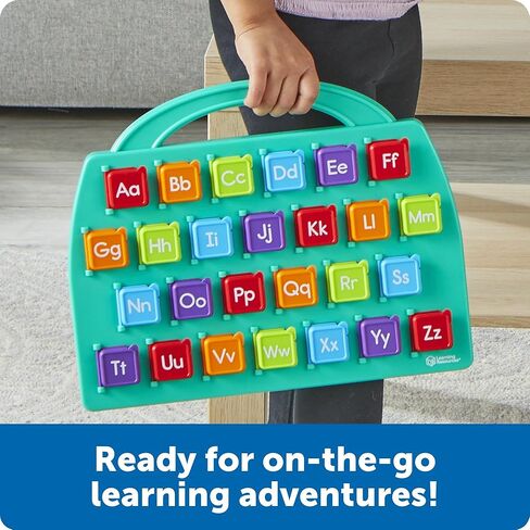 لوحة الحروف الأبجدية Lift-a-Letter من Learning Resources - ألعاب تعلم الحروف الأبجدية للأطفال الصغار، ألعاب تعليمية للأطفال الصغار للصوتيات والمهارات الحركية الدقيقة، والتعرف على الحروف وتطوير اللغة، لعبة ABC in Kuwait