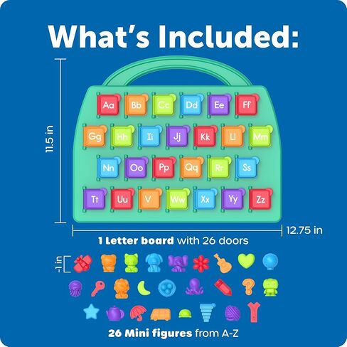 لوحة الحروف الأبجدية Lift-a-Letter من Learning Resources - ألعاب تعلم الحروف الأبجدية للأطفال الصغار، ألعاب تعليمية للأطفال الصغار للصوتيات والمهارات الحركية الدقيقة، والتعرف على الحروف وتطوير اللغة، لعبة ABC in Kuwait