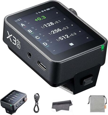 مشغل فلاش GODOX X3 PRO X3PRO-C لكاميرا Canon، جهاز إرسال لاسلكي 2.4G TTL يعمل باللمس، يدعم التحكم في البلوتوث والتطبيق، التحكم في الغالق، بطارية ليثيوم أيون مدمجة شحن سريع (ترقية X3-C) in Kuwait
