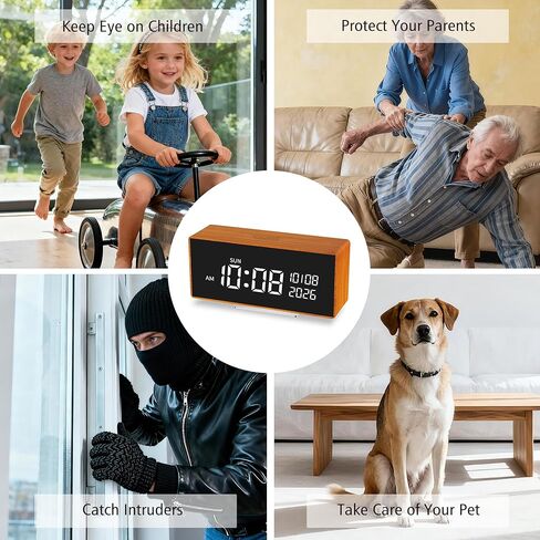 كاميرا على مدار الساعة، بدقة 1080 بكسل عالية الدقة، كاميرا أمان، مع رؤية ليلية، اتصال بلوتوث، منبه كشف الحركة بالذكاء الاصطناعي، تخزين محلي وسحابي، كاميرا مربية لأمن المنزل الداخلي in Kuwait