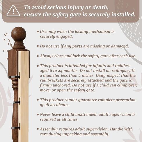 مجموعة تثبيت بوابة الأطفال بدون فتحة للسلالم لبوابات الأطفال المثبتة بالضغط والأجهزة، محول تثبيت غير مدمر يناسب أعمدة الدرابزين الدائرية والمربعة التي يصل طولها إلى 33 بوصة in Kuwait