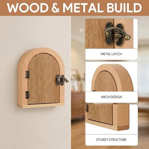Fairy Door Outlet Cover Plate, No-Drill Decorative Outlet Covers for Pet Proofing, Handmade Wooden Door Style Light Switch Cover, Fits Standard Electrical Outlets, Easy Installation in Kuwait