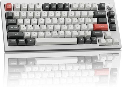 لوحة مفاتيح ميكانيكية لاسلكية Keychron Q1 Ultra 8K 75%، إضاءة خلفية RGB قابلة للتبديل من الألومنيوم، مفتاح الموز، 82 مفتاحًا، 2.4 جيجا هرتز/بلوتوث/سلكي، أغطية مفاتيح PBT السعودية، لنظام التشغيل Mac Windows Linux - أبيض in Kuwait