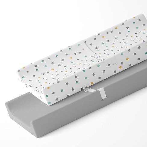 Featherhead™ 2-Pack Changing Pad Covers | Fitted Sheets for Baby Boy & Girl - 100% Cotton Jersey - 16" x 32" - Ultra-Soft, Stretchy, & Lightweight Fitted Sheets (Polka) in Saudi Arabia