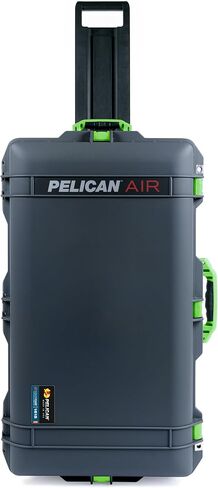 Charcoal Pelican 1615 Air case with Lime Green Handles & latches. Comes Empty & with Wheels. in Kuwait