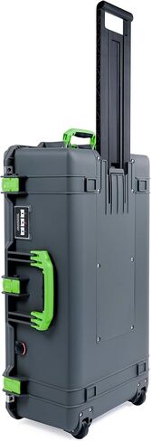 Charcoal Pelican 1615 Air case with Lime Green Handles & latches. Comes Empty & with Wheels. in Kuwait