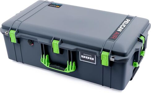 Charcoal Pelican 1615 Air case with Lime Green Handles & latches. Comes Empty & with Wheels. in Kuwait