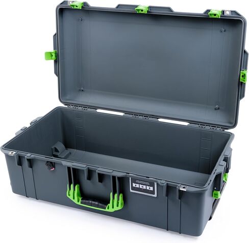 Charcoal Pelican 1615 Air case with Lime Green Handles & latches. Comes Empty & with Wheels. in Kuwait