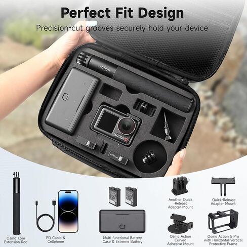 حقيبة حمل Action 5 Pro لـ DJI Osmo Action 5 Pro/ 4 3 ملحقات حقيبة سفر صلبة مع DJI Action 5 Pro/ 4 3 Adventure in Kuwait