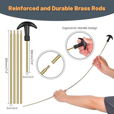 Hantoptik Universal Gun Cleaning Kit Gun Cleaner for All Guns, Gun Brushes with Reinforced Brass Rods, Brass Jags and Bronze Brushes Gun Acceesories Gifts for Men in Kuwait
