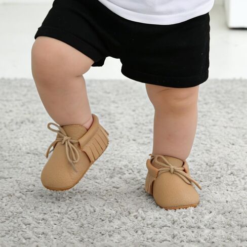 Baby Boys Girls PU Leather Sneakers Soft Rubber Sole Infant Slipper Anti-Slip Toddler Wedding Dress Shoes in Kuwait