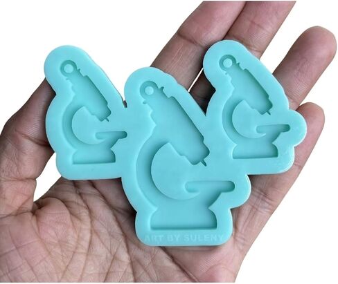 Microscope Silicone Mold - Mold for Earrings - Silicone Mold for Epoxy Resin - Mold for Jewelry - Mold for Charms - Mold for Keychain - Clay in Saudi Arabia