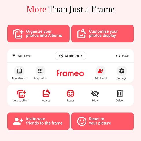 Frameo Digital Picture Frame – 10.1 Inch Smart Wi-Fi Photo Frame with Easy App Connection, for Women, Mom, Grandma, Wife, Girlfriend, Wedding Gift, Share Memories Instantly via Free App in Kuwait