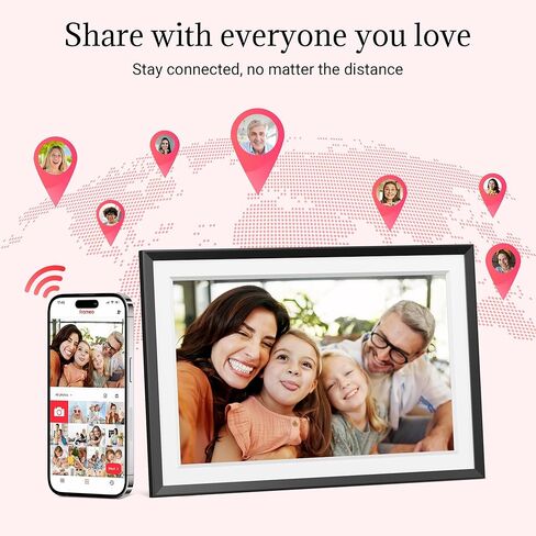 Frameo Digital Picture Frame – 10.1 Inch Smart Wi-Fi Photo Frame with Easy App Connection, for Women, Mom, Grandma, Wife, Girlfriend, Wedding Gift, Share Memories Instantly via Free App in Saudi Arabia