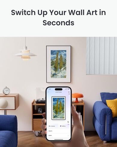 SwitchBot AI Art Frame 13.3'', Electronic Ink Picture Frame, Wireless Digital Photo Frame, Long Battery Life, Alexa Compatible, Wall Decoration, Home Décor, AI-Generated Art, Gift for Art Lovers in Kuwait