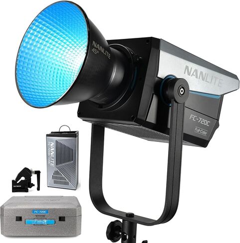 Nanlite FC-720C 750W RGBW LED Video Light، أضواء استوديو كاملة الألوان مع 2700K-12000K، CRI 96 TLCI 97، حامل Bowens لإنتاج الأفلام والبث، يوتيوب، البث المباشر والتصوير الفوتوغرافي in Kuwait