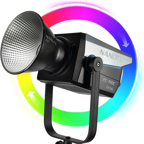 Nanlite FC-720C 750W RGBW LED Video Light، أضواء استوديو كاملة الألوان مع 2700K-12000K، CRI 96 TLCI 97، حامل Bowens لإنتاج الأفلام والبث، يوتيوب، البث المباشر والتصوير الفوتوغرافي in Kuwait