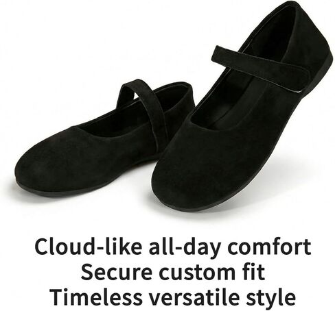Flats for Women Mary Jane Ballet Dress Comfortable Walking Shoes Casual Work Retro Round-Toe One-Strap Daily Flats Soft Hook & Loop in Saudi Arabia