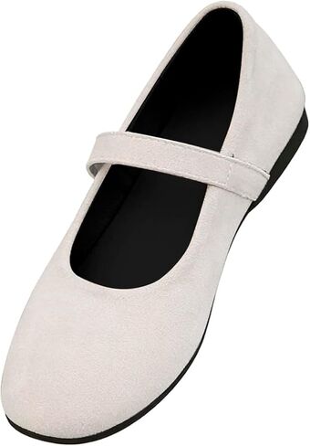 Flats for Women Mary Jane Ballet Dress Comfortable Walking Shoes Casual Work Retro Round-Toe One-Strap Daily Flats Soft Hook & Loop in Saudi Arabia