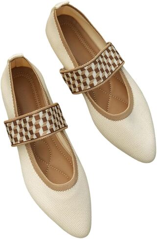 Flats for Women Mary Jane Ballet Dress Comfortable Walking Shoes Casual Work Retro Round-Toe One-Strap Daily Flats Soft Hook & Loop in Saudi Arabia