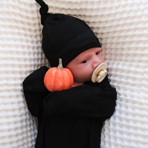 Newborn Baby Boys Girls Knotted Gown Soft Bamboo Viscose Infant Sleeper Baby Sleep Gown with Mittens in Saudi Arabia