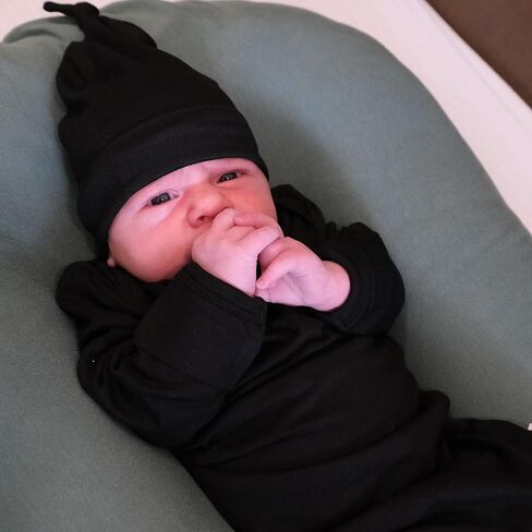 Newborn Baby Boys Girls Knotted Gown Soft Bamboo Viscose Infant Sleeper Baby Sleep Gown with Mittens in Saudi Arabia