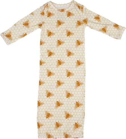 Newborn Baby Boys Girls Knotted Gown Soft Bamboo Viscose Infant Sleeper Baby Sleep Gown with Mittens in Saudi Arabia