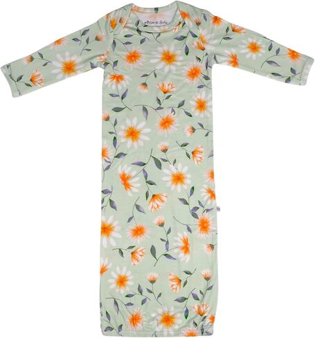 Newborn Baby Boys Girls Knotted Gown Soft Bamboo Viscose Infant Sleeper Baby Sleep Gown with Mittens in Saudi Arabia